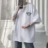 Hybskr Wiosna Lato Męskie Koszulki Koreański Styl Luźny Little Devil Graphic T-shirt Casual Oversized T-shirt Odzież 220318