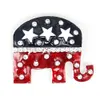 Broche drapeau américain personnalisée, en émail bleu et rouge en forme d'éléphant du 4 juillet, épingles patriotiques américaines pour cadeau/décoration, 10 pièces/lot