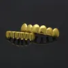 Vergulde tanden Grillz Set Grills Hoge kwaliteit heren hiphop sieraden