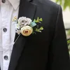 Ghirlande di fiori decorativi 5 pezzi / lotto Matrimonio Sposo Groomsman Boutonniere Piccoli fiori artificiali Forniture Prom Accessori di stoffa floreale