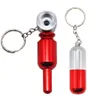 The latest 7.2cm pill smoking keychain hidden detachable metal pipe accessories, colorful styles, support custom LOGO