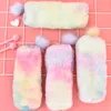 Kawaii carino peluche astuccio per matite borsa per studenti cancelleria sfumatura di colore ottagonale matite astucci borsa per trucco per ragazza custodia per cosmetici