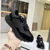 Luxe designer Casual schoenen Lage platte teen plat zwart blauw suède dikke zool topkwaliteit vrouwen sneakers kanten doos stofzak