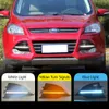 1Pair LED Daytime Running Light DRL daylight Fog Light with yellow turn signal For Ford Kuga Escape 2013 2014 2015 2016