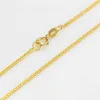 Chaînes collier en or pur bijoux véritable chaîne jaune 18 carats lien de blé 1.2mm cadeau femme Au750 18 pouces 16 pouces chaînes