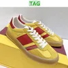 Designer xad gazelle casual skor för män kvinnor duk sneakers kvinnor läder sneaker vit mocka svart gul vete röd veet rosa blå