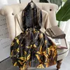 Sciarpe di seta lunghe in raso Moda donna 180X90CM Telo mare Four Seasons Luxury Butterfly Print Bandane Scialli