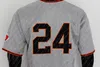 24 Willie Mays Maillot 1951 Crème Gris Noir Blanc Ed