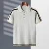 Herren Polos Sommer gestrickt Herrenhemden Luxus Kurzarm Business Casual Colorant Color Männliche Tops Slim Fit Simple Man Tees 3xlmen's Männer Männer