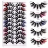 Épais Multicouche Entrecroisé Couleur Faux Cils Extensions 10 Paires Ensemble Lumière Douce Réutilisable Fabriqué À La Main Bouclés Vison Faux Cils Maquillage Pour Les Yeux Facile à Porter DHL