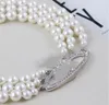 2022 European and American retro three-layer pearl necklace full diamond satellite necklace female high quality fast delivery