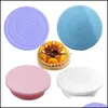 Baking Pastry Tools Bakeware Kitchen Dining Bar Home Garden Plastic Cake Plate Turntable Rotating Anti-Skid Round Stand Decorat Dhf3Y