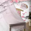 Curtain & Drapes Watercolor Pink Cherry Blossom Ink Tulle Sheer Window Curtains For Living Room Kitchen Children Bedroom Voile Hanging Curta