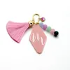 2022 New Jewelry Acrylic English Letter Keychain Gradient Petal Letters Car Keyring with Tassel for 남자 여자 가방 펜던트 키 체인 키 링