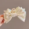 Satin Bow Hair Claws klämmor Kvinnor Girls Korean Elegant hårklipp Fast färg Stora hårnål Barrettes Styling Tool Hair Accessories