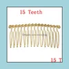 Pinces à cheveux Barrettes Bijoux Dents Noir / Or / Rhodium Peignes En Épingle À Cheveux Accessoires De Mariage De Mariée Diy Drop Delivery 2021 U13Pj