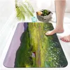 Tapijten olie schilderij bloem bedrukte flanellen vloer mat badkamer decor tapijt non-slip voor woonkamer keuken welkom deurmatcarpets