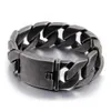 20mm 25mm Punk Vintage Heavy Fashion Men Curb Bracciali a catena cubani Brush Black Acciaio inossidabile Bike Biker Link Bracciali Bangle Gioielli da polso per Boy friend