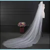 Other Festive Party Supplies Home Garden Ivory White 3 Meters Long Tle Wedding Accessories Bridal Veils Two Layers With Comb Drop Delivery