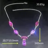 Kedjor Hermosa smycken Dashing Fashion Colorful Topaz Silver Color Chain Necklace For Women Ladies Gift 34CM 20225161Chains