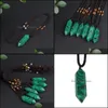 Arts And Crafts Arts Gifts Home Garden Malachite Crystal Column Hexagonal Double-Pointed Rough Polished Mineral Healing Wands Chakra Reik
