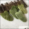 Mas Stones Gua Sha Set SCRA Therapy Jades Roller Rocks Health Beauty YTL을위한 자연 석재 녹색 Jade Guasha Board Masr