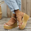 Sandaler Casual Summer Rubber Sole Buckle Non-Slip Peep Toe Platform Shoes Fashion Wedge For Women Elegant Heels Womensandals