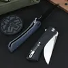 R7801 Flipper Pocket Folder Knife VG10 Satin Drop Point Blade G10 & Stainless Steel Sheet Handle Ball Bearing Fast Open Folding Knives