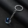 Party Favor Glow in the Dark Solar System Planet Keyring Galaxy Nebula Luminous Keychain Moon Earth Sun Double Glass Ball Key Chain