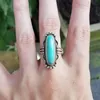 Fedi nuziali Designer classico per donna Big Blue Turquoises Stone Gold Color Girls Ladies Fashion Finger Ring Dubai Style Rita22