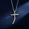 High Quality Micro Pave Cross Pendant Necklace Iced Out Cubic Zirconia Silver Color Cross Hip Hop Fashion Jewelry