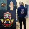 Nozioni di cucito Iron on or Sew on Paillettes Colorful Hand Eyes Patch Ricamato Distintivo Motivo Applique Abbigliamento Jeans T Shirt 10 Colori