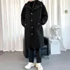 Men Windbreaker Long Trench Oversize Loose Streetwear Hooded Vintage ets High Street Casual Male Outerwear New L220725