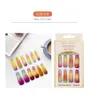 12pcs 24pcs勾配長いco fake nails rainbow ballerinaフルカバーネイルアートのヒント