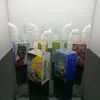 Pipa da viaggio Ciotole per narghilè per tabacco Set di sigarette in vetro con stampa quadrata a colori Bottiglia d'acqua in vetro