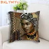 Taie d'oreiller fille africaine dame peinture à l'huile coussin décoratif femmes noires maison art décoration canapé jeter taie d'oreiller couverture en lin 220714