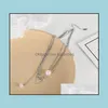 Catene Collane Pendenti Gioielli N1800 Collana in maglione di perle di design a catena lunga in acciaio inossidabile per donne Ragazze Gioielli da donna Dh0Qs