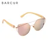 BARCUR High Quality Female Sunglasses Oversized Women Polarized Sun glasses Bamboo Cat eye Eyewear Luxury Style 220513