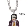 Colares Pingente Iced Out Big Crystal Cuban Chain com Joker África Mapa Arma Flor Animal Moda Charme Hip Hop JóiasPendant Ne268L