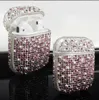 3D Cute Bling Diamonds Wireless Bluetooth Earphone headphone Accessories Airpods Earphones Hard Case for Apple Airpods 2 1 Protective Charging Bag