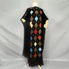 Ethnische Kleidung Afrikanische Kleider Kaftan Abaya Islamische Kleidung Bunte Samt Mode Diamant Boubou Baumwolle Turban Langes Kleid Für Dame LD514