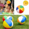 Strandball Neue aufblasbare Farben Gestreifter Regenbogen Outdoor Strand Wassersport Ballon für Kinder 23cm