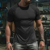 Men's T-Shirts Heavy Mens Short Sleeve Casual Slim T Shirt O Neck Basic Arm Pleated Muscle Workout Top Men Purple Tops Long SleeveMen's