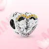 Charm in argento 925 Scintillante Simba e Nala Charm Bead Fit Bracciale Pandora da donna Gioielli fai da te