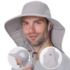여름 upf50 햇볕에 태양 모자 남성 남성용 호흡기 메쉬 버킷 모자 목 플랩 야외 긴 넓은 가음 하이킹 낚시 모자 220525
