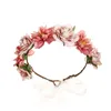 Flower Headband Rose Handmade Flowers Floral Garland Hair Band Adjustable Women Girls Headdress For Wedding