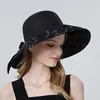 Summer Women Hat Tie Dye Bin Brim Bucket Caps plissés Design Paille Grace Bowknot Basin Beach Sun Casc Classic Bob Hat