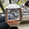 Nuovo arrivo Orologio da uomo di alta qualità movimento al quarzo classico da uomo orologi bracciale in acciaio inossidabile di design Nuovi arrivi orologio da polso regalo Skeleton Face 090-2