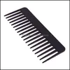 Saç Fırçaları Bakım Stil Araçları Ürünler Siyah Yüksek Kalite Abs Plastik Isıya Dayanıklı Geniş Diş Tarağı Dalgalı Salon Damla Teslimat 2021