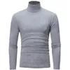 Мужские свитеры водолазки для мужчин сплошной цветовой тонкий тонкий пуловер Men Sp 220823